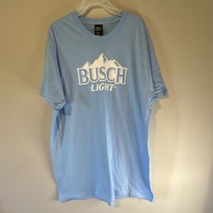 Busch Light Logo Graphic Light Blue T-Shirt XL Breweriana Theme